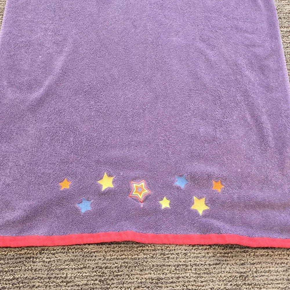 Vtg Little Miss Matched‎ Purple Towel Stars Celestial Bath Decor